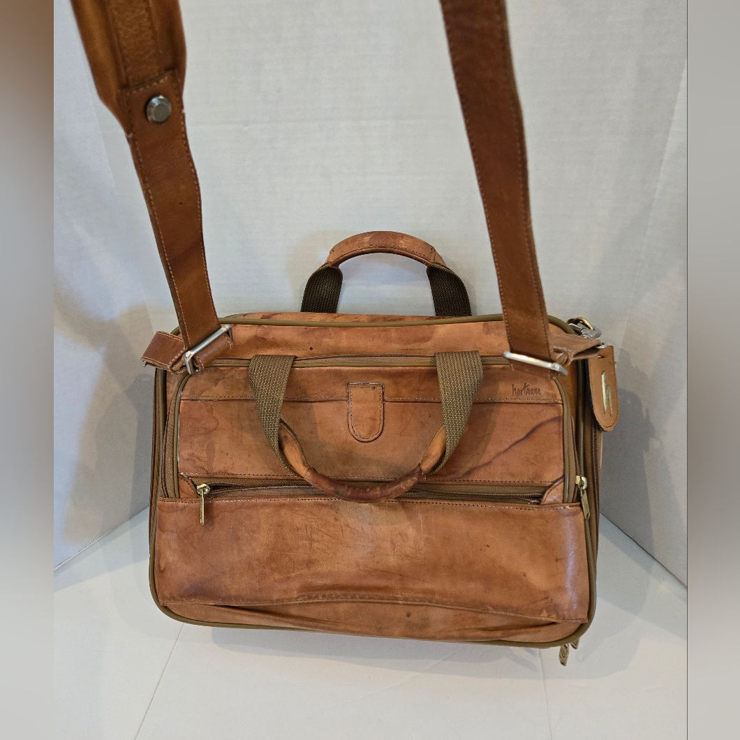 Hartmann Brown Leather Briefcase Vintage Bag Satchel